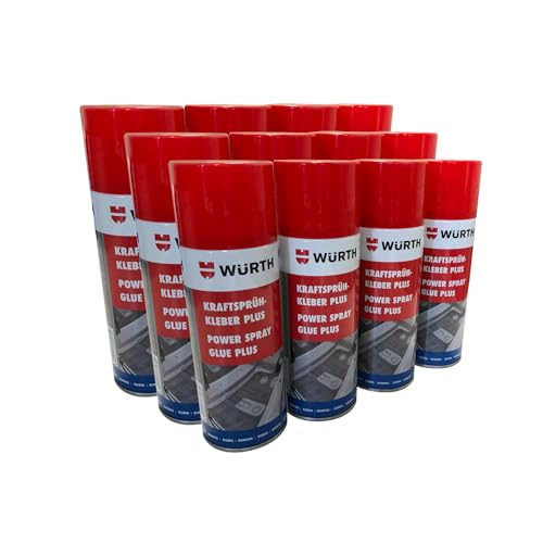 Würth Kraftsprühkleber Plus 12x 400ml extra starker Sprüh kleber von KEERCIGA