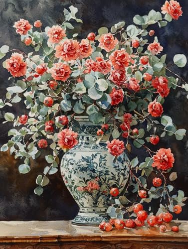Blume Diamond Painting XXL Leinwand 60x80 cm, Diamond Painting Erwachsene Bastelset, 5D Diamant Malerei Kinder Stickerei Kreuzstich Bilder Set, Herbst Zimmer Deko Schlafzimmer, Weihnachtsgeschen S-77 Blume Diamond Painting XXL Leinwand 60x80 cm, Diamond Painting Erwachsene Bastelset, 5D Diamant Malerei Kinder Stickerei Kreuzstich Bilder Set, Herbst Zimmer Deko Schlafzimmer, Weihnachtsgeschen S-77 von Wuiddnng