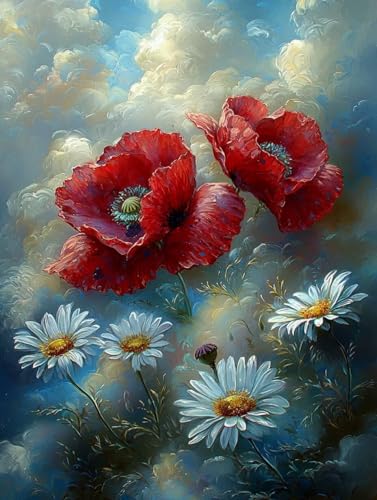 Blume Diamond Painting XXL Leinwand 80x110 cm, Diamond Painting Erwachsene Bastelset, 5D Diamant Malerei Kinder Stickerei Kreuzstich Bilder Set, Herbst Zimmer Deko Schlafzimmer, Weihnachtsgeschen S-14 Blume Diamond Painting XXL Leinwand 80x110 cm, Diamond Painting Erwachsene Bastelset, 5D Diamant Malerei Kinder Stickerei Kreuzstich Bilder Set, Herbst Zimmer Deko Schlafzimmer, Weihnachtsgeschen S-14 von Wuiddnng