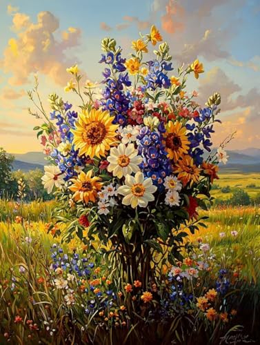 Diamond Painting Anlage, 5D Diamond Painting Klein 40x50 cm Leinwand, DIY Diamant Art Malerei Bilder Kinder Anfänger Mosaikherstellung Bastelnset für Home Wanddeko Wohnzimmer, Geschenke für Frauen P-7 von Wuiddnng