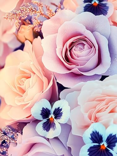 Diamond Painting Erwachsene, 5D Diamant Painting Bilder Blume 80x110 cm, DIY Full Round Diamant Malerei mit Zubehör, Diamond Art Kinder Mosaikherstellung Bastelset für Herbst Home Zimmer Deko P-84 von Wuiddnng