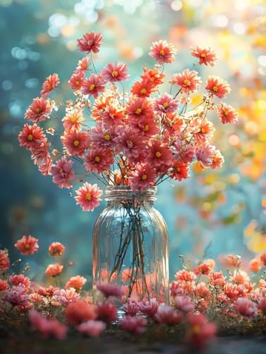 Diamond Painting Erwachsene, 5D Diamant Painting Bilder Blume 90x120 cm, DIY Full Round Diamant Malerei mit Zubehör, Diamond Art Kinder Mosaikherstellung Bastelset für Herbst Home Zimmer Deko P-54 von Wuiddnng