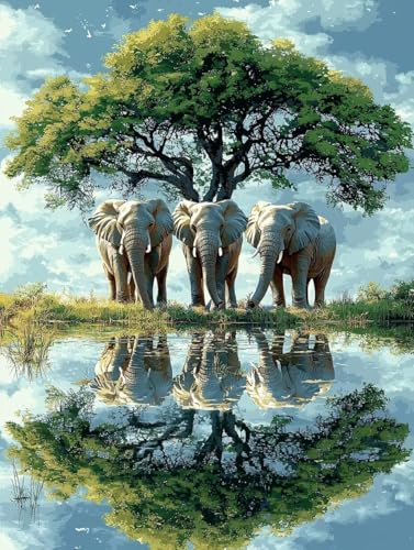Diamond Painting Erwachsene, 5D Diamant Painting Bilder Elefant 30x40 cm, DIY Full Round Diamant Malerei mit Zubehör, Diamond Art Kinder Mosaikherstellung Bastelset für Herbst Home Zimmer Deko P-6 Diamond Painting Erwachsene, 5D Diamant Painting Bilder Elefant 30x40 cm, DIY Full Round Diamant Malerei mit Zubehör, Diamond Art Kinder Mosaikherstellung Bastelset für Herbst Home Zimmer Deko P-6 von Wuiddnng