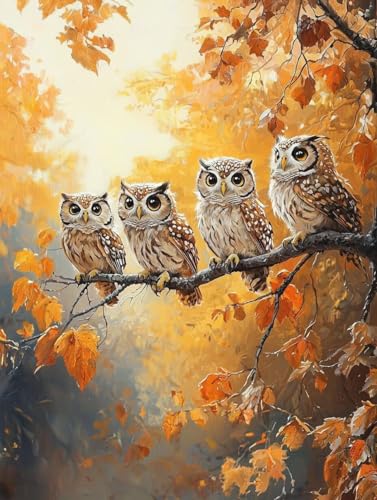 Diamond Painting Erwachsene, 5D Diamant Painting Bilder Eulen 30x40 cm, DIY Full Round Diamant Malerei mit Zubehör, Diamond Art Kinder Mosaikherstellung Bastelset für Herbst Home Zimmer Deko S-78 Diamond Painting Erwachsene, 5D Diamant Painting Bilder Eulen 30x40 cm, DIY Full Round Diamant Malerei mit Zubehör, Diamond Art Kinder Mosaikherstellung Bastelset für Herbst Home Zimmer Deko S-78 von Wuiddnng
