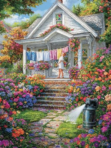 Diamond Painting Erwachsene, 5D Diamant Painting Bilder Idyllisch 90x120 cm, DIY Full Round Diamant Malerei mit Zubehör, Diamond Art Kinder Mosaikherstellung Bastelset für Herbst Home Zimmer Deko K-64 von Wuiddnng