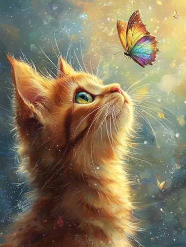 Diamond Painting Erwachsene, 5D Diamant Painting Bilder Katze 50x70 cm, DIY Full Round Diamant Malerei mit Zubehör, Diamond Art Kinder Mosaikherstellung Bastelset für Herbst Home Zimmer Deko S-54 Diamond Painting Erwachsene, 5D Diamant Painting Bilder Katze 50x70 cm, DIY Full Round Diamant Malerei mit Zubehör, Diamond Art Kinder Mosaikherstellung Bastelset für Herbst Home Zimmer Deko S-54 von Wuiddnng