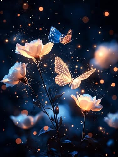 Diamond Painting Erwachsene, 5D Diamant Painting Bilder Schmetterling 80x110 cm, DIY Full Round Diamant Malerei Zubehör, Diamond Art Kinder Mosaikherstellung Bastelset, Herbst Home Zimmer Deko P-12 von Wuiddnng