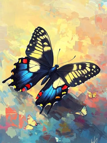 Diamond Painting Erwachsene, 5D Diamant Painting Bilder Schmetterling 90x120 cm, DIY Full Round Diamant Malerei Zubehör, Diamond Art Kinder Mosaikherstellung Bastelset, Herbst Home Zimmer Deko K-79 von Wuiddnng