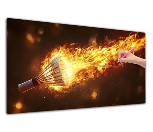Diamond Painting Erwachsene, Diamant Painting Bilder Badminton 60x120cm, DIY Crystal Strass Kreuzstich Stickerei Kunst Diamant Malerei Kit, 5D Diamond Malerei Cool für Geschenke, Home Wand Dekor, F-30 von Wuiddnng