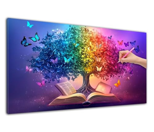 Diamond Painting Erwachsene, Diamant Painting Bilder Buch 50x100cm, DIY Crystal Strass Kreuzstich Stickerei Kunst Diamant Malerei Kit, 5D Diamond Malerei Baum des Lebens für Geschenke, Wand Dekor C-61 von Wuiddnng