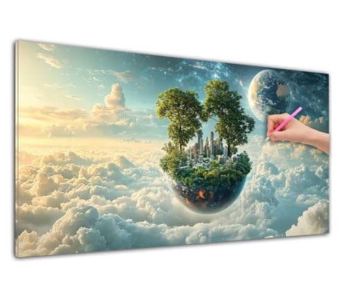 Diamond Painting Erwachsene, Diamant Painting Bilder Erde 30x60cm, DIY Crystal Strass Kreuzstich Stickerei Kunst Diamant Malerei Kit, 5D Diamond Malerei Wolke für Geschenke, Home Wand Dekor, C-3 von Wuiddnng