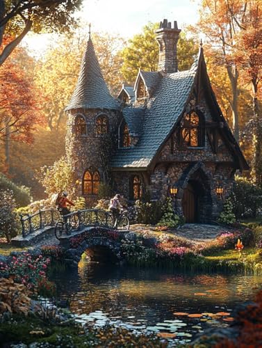 Diamond Painting Gothic, 5D Diamond Painting XXL 90x120 cm Leinwand, DIY Diamant Art Malerei Bilder Kinder Anfänger Mosaikherstellung Bastelnset für Home Wanddeko Wohnzimmer, Geschenke für Frauen S-7 von Wuiddnng