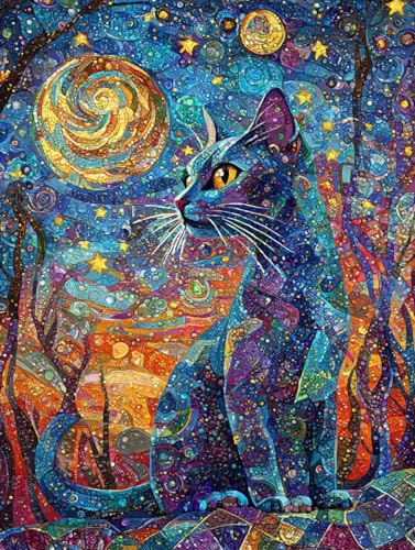 Diamond Painting Katze, 5D Diamond Painting Klein 30x40 cm Leinwand, DIY Diamant Art Malerei Bilder Kinder Anfänger Mosaikherstellung Bastelnset für Home Wanddeko Wohnzimmer, Geschenke für Frauen P-94 Diamond Painting Katze, 5D Diamond Painting Klein 30x40 cm Leinwand, DIY Diamant Art Malerei Bilder Kinder Anfänger Mosaikherstellung Bastelnset für Home Wanddeko Wohnzimmer, Geschenke für Frauen P-94 von Wuiddnng