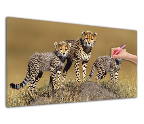 Diamond Painting Leopard, Diamond Painting Erwachsene, 5D DIY Tier Diamant Malerei Bilder Cross Stickerei Kits, Bastelset Erwachsene Mosaikherstellung für Wohnzimmer, Heimdekoration, (30x60cm) K-47 von Wuiddnng