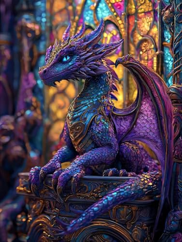 Drachen Diamond Painting XXL Leinwand 70x90 cm, Diamond Painting Erwachsene Bastelset, 5D Diamant Malerei Kinder Stickerei Kreuzstich Bilder Set, Herbst Zimmer Deko Schlafzimmer, Weihnachtsgeschen C-7 Drachen Diamond Painting XXL Leinwand 70x90 cm, Diamond Painting Erwachsene Bastelset, 5D Diamant Malerei Kinder Stickerei Kreuzstich Bilder Set, Herbst Zimmer Deko Schlafzimmer, Weihnachtsgeschen C-7 von Wuiddnng