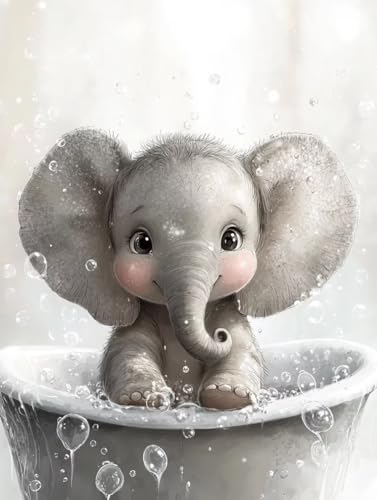 Elefant Diamond Painting Klein Leinwand 40x50 cm, Diamond Painting Erwachsene Bastelset, 5D Diamant Malerei Kinder Stickerei Kreuzstich Bilder Set, Zimmer Deko Schlafzimmer, Weihnachtsgeschen P-32 Elefant Diamond Painting Klein Leinwand 40x50 cm, Diamond Painting Erwachsene Bastelset, 5D Diamant Malerei Kinder Stickerei Kreuzstich Bilder Set, Zimmer Deko Schlafzimmer, Weihnachtsgeschen P-32 von Wuiddnng