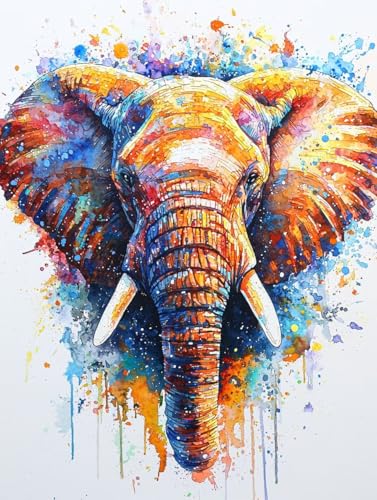 Elefant Diamond Painting XXL Leinwand 60x80 cm, Diamond Painting Erwachsene Bastelset, 5D Diamant Malerei Kinder Stickerei Kreuzstich Bilder Set, Zimmer Deko Schlafzimmer, Weihnachtsgeschen S-11 Elefant Diamond Painting XXL Leinwand 60x80 cm, Diamond Painting Erwachsene Bastelset, 5D Diamant Malerei Kinder Stickerei Kreuzstich Bilder Set, Zimmer Deko Schlafzimmer, Weihnachtsgeschen S-11 von Wuiddnng