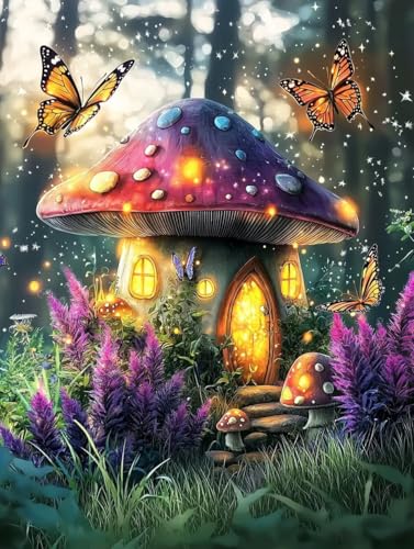 Fantasy Diamond Painting XXL Leinwand 90x120 cm, Diamond Painting Erwachsene Bastelset, 5D Diamant Malerei Kinder Stickerei Kreuzstich Bilder Set, Zimmer Deko Schlafzimmer, Weihnachtsgeschen Z-82 von Wuiddnng
