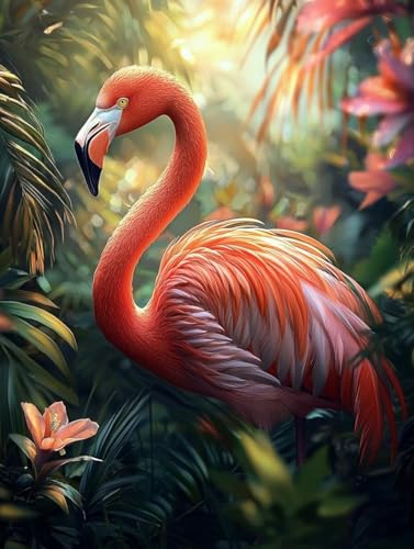 Flamingo Diamond Painting XXL Leinwand 60x80 cm, Diamond Painting Erwachsene Bastelset, 5D Diamant Malerei Kinder Stickerei Kreuzstich Bilder Set, Zimmer Deko Schlafzimmer, Weihnachtsgeschen S-98 Flamingo Diamond Painting XXL Leinwand 60x80 cm, Diamond Painting Erwachsene Bastelset, 5D Diamant Malerei Kinder Stickerei Kreuzstich Bilder Set, Zimmer Deko Schlafzimmer, Weihnachtsgeschen S-98 von Wuiddnng