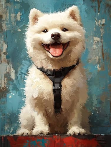 Hund Diamond Painting Klein Leinwand 40x50 cm, Diamond Painting Erwachsene Bastelset, 5D Diamant Malerei Kinder Stickerei Kreuzstich Bilder Set, Herbst Zimmer Deko Schlafzimmer, Weihnachtsgeschen X-18 Hund Diamond Painting Klein Leinwand 40x50 cm, Diamond Painting Erwachsene Bastelset, 5D Diamant Malerei Kinder Stickerei Kreuzstich Bilder Set, Herbst Zimmer Deko Schlafzimmer, Weihnachtsgeschen X-18 von Wuiddnng