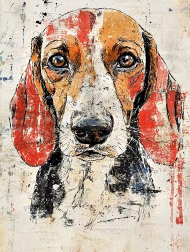 Hund Diamond Painting XXL Leinwand 70x90 cm, Diamond Painting Erwachsene Bastelset, 5D Diamant Malerei Kinder Stickerei Kreuzstich Bilder Set, Herbst Zimmer Deko Schlafzimmer, Weihnachtsgeschen X-33 Hund Diamond Painting XXL Leinwand 70x90 cm, Diamond Painting Erwachsene Bastelset, 5D Diamant Malerei Kinder Stickerei Kreuzstich Bilder Set, Herbst Zimmer Deko Schlafzimmer, Weihnachtsgeschen X-33 von Wuiddnng