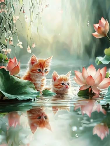 Katze Diamond Painting XXL Leinwand 50x70 cm, Diamond Painting Erwachsene Bastelset, 5D Diamant Malerei Kinder Stickerei Kreuzstich Bilder Set, Herbst Zimmer Deko Schlafzimmer, Weihnachtsgeschen P-86 Katze Diamond Painting XXL Leinwand 50x70 cm, Diamond Painting Erwachsene Bastelset, 5D Diamant Malerei Kinder Stickerei Kreuzstich Bilder Set, Herbst Zimmer Deko Schlafzimmer, Weihnachtsgeschen P-86 von Wuiddnng