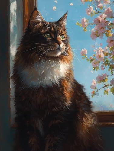 Katze Diamond Painting XXL Leinwand 90x120 cm, Diamond Painting Erwachsene Bastelset, 5D Diamant Malerei Kinder Stickerei Kreuzstich Bilder Set, Herbst Zimmer Deko Schlafzimmer, Weihnachtsgeschen X-87 Katze Diamond Painting XXL Leinwand 90x120 cm, Diamond Painting Erwachsene Bastelset, 5D Diamant Malerei Kinder Stickerei Kreuzstich Bilder Set, Herbst Zimmer Deko Schlafzimmer, Weihnachtsgeschen X-87 von Wuiddnng