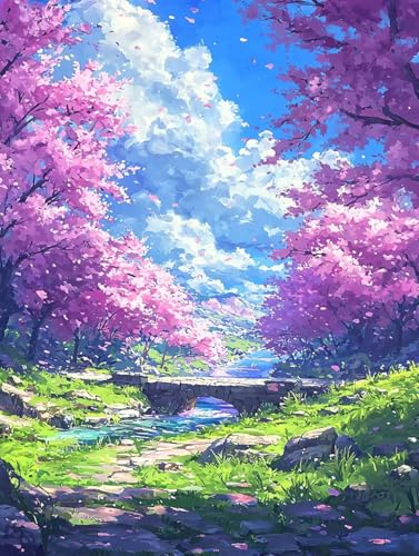Landscape Diamond Painting XXL Leinwand 90x120 cm, Diamond Painting Erwachsene Bastelset, 5D Diamant Malerei Kinder Stickerei Kreuzstich Bilder Set, Zimmer Deko Schlafzimmer, Weihnachtsgeschen X-51 von Wuiddnng