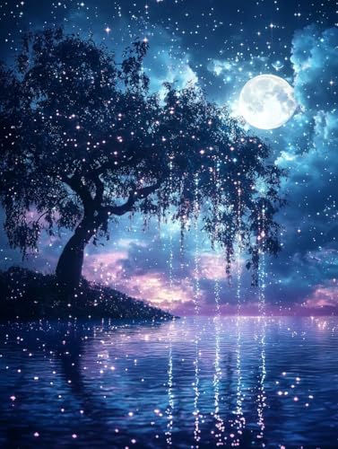 Planeten Diamond Painting Klein Leinwand 40x50 cm, Diamond Painting Erwachsene Bastelset, 5D Diamant Malerei Kinder Stickerei Kreuzstich Bilder Set, Zimmer Deko Schlafzimmer, Weihnachtsgeschen X-84 von Wuiddnng