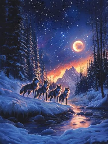 Wolf Diamond Painting XXL Leinwand 80x110 cm, Diamond Painting Erwachsene Bastelset, 5D Diamant Malerei Kinder Stickerei Kreuzstich Bilder Set, Herbst Zimmer Deko Schlafzimmer, Weihnachtsgeschen X-42 Wolf Diamond Painting XXL Leinwand 80x110 cm, Diamond Painting Erwachsene Bastelset, 5D Diamant Malerei Kinder Stickerei Kreuzstich Bilder Set, Herbst Zimmer Deko Schlafzimmer, Weihnachtsgeschen X-42 von Wuiddnng