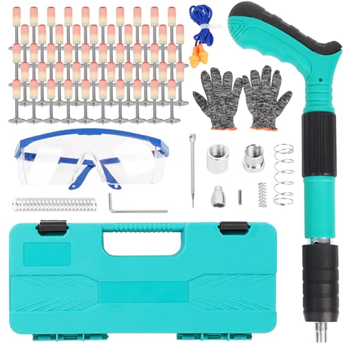 Mini Nagelpistole aus Stahl 3 Gänge Leistung einstellbar Wand Nagelpistole, Manuelle Nagelpistole mit 100 runden Nägeln, Einstellbare Schalldämpfer Stahl Nagel Pistole Pistole, orange Farbe (Blau) von Wula