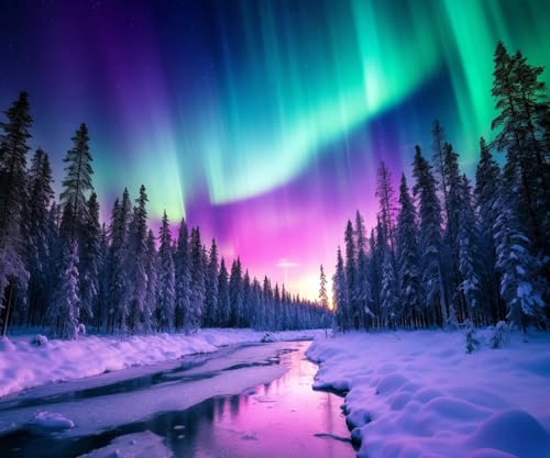Wulcea Diamond Painting Erwachsene Diamant Bilder 30x40 Cm Bastelset Geschenke Landschaft Deko Basteln 5d Crystal Art Kinder Mädchen Geburtstagsgeschenk Wohnzimmer Zimmer Klein Zubehör Aurora von Wulcea