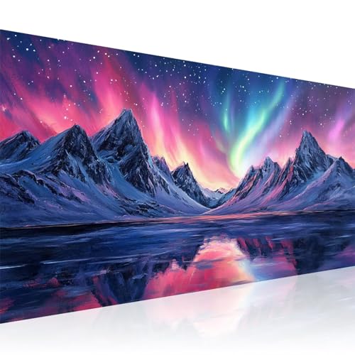 Diamond Painting Aurora Diamant Painting Bilder mit Zubehör, DIY 5D Berg Diamant Malerei Erwachsene & Kinder Mosaikherstellung Stickerei Leinwand Kunst Vollbohrer Bastelset Geschenke 80x160cm 2Z-796 von Wuleogxi