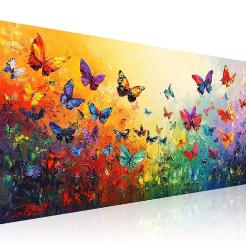 Diamond Painting Erwachsene Bunt Diamond Painting Kinder Schmetterling Diamant Painting Bilder mit Zubehör DIY 5D Voll Strass Mosaikherstellung Leinwand Diamant Malerei für Decoration 60x120cm 2Z-846 von Wuleogxi