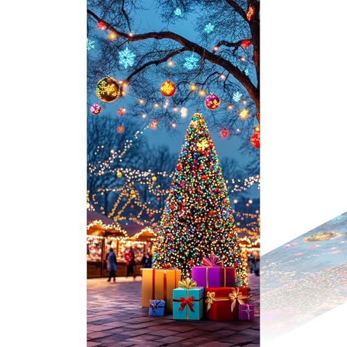 Diamond Painting Erwachsene Weihnachten Diamond Painting Kinder Stadt Diamant Painting Bilder mit Zubehör DIY 5D Voll Strass Mosaikherstellung Leinwand Diamant Malerei für Decoration 80x160cm 2Z-921 von Wuleogxi