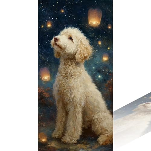 Diamond Painting Sternenhimmel Diamant Painting Bilder mit Zubehör, DIY 5D Hund Diamant Malerei Erwachsene & Kinder Mosaikherstellung Stickerei Leinwand Kunst Vollbohrer Bastelset 80x160cm 2Z-1096 von Wuleogxi