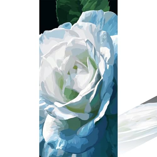 Diamond Painting Weiß Diamant Painting Bilder mit Zubehör, DIY 5D Rose Diamant Malerei Erwachsene & Kinder Mosaikherstellung Stickerei Leinwand Kunst Vollbohrer Bastelset Geschenke 60x150cm 2Z-1021 von Wuleogxi
