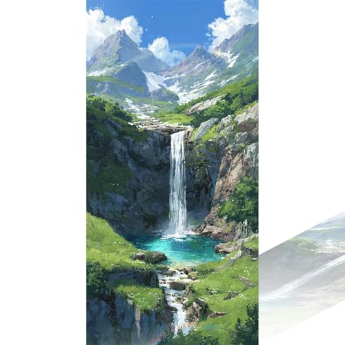 Fallen Diamond Painting Erwachsene Groß xxl 80x160cm Vollbohrer Diamant Malerei Berg mit Zubehör, DIY 5D Diamant Painting Bilder Stickerei Bastelset Zuhause Dekoration, Geschenke für Frauen 2Z-1046 von Wuleogxi
