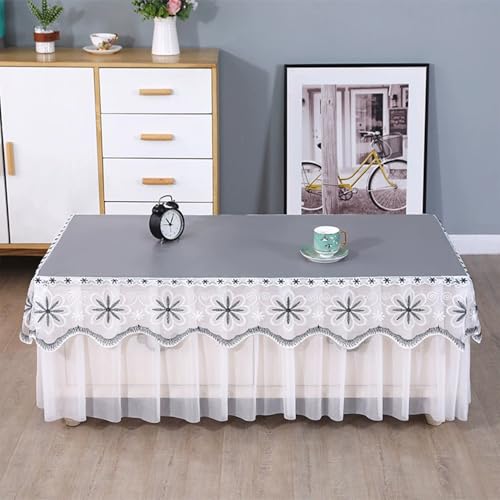 Rechteckige Couchtischdecke aus Leder, Spitzen-Tischdecke mit gesticktem Blumendesign, wasserdicht, schmutzabweisend, Heimdekoration für Wohnzimmer, Brautparty, Hochzeit, Party, 70 x 120 cm, Hellgrau Rechteckige Couchtischdecke aus Leder, Spitzen-Tischdecke mit gesticktem Blumendesign, wasserdicht, schmutzabweisend, Heimdekoration für Wohnzimmer, Brautparty, Hochzeit, Party, 70 x 120 cm, Hellgrau von Wuluwala
