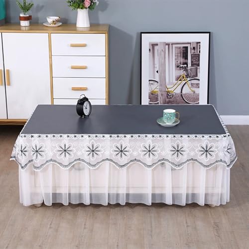 Rechteckige Couchtischdecke aus Leder, Spitzentischdecke mit gesticktem Blumendesign, wasserdicht, schmutzabweisend, Heimdekoration für Wohnzimmer, Brautparty, Hochzeit, Party, 60 x 120 cm, Dunkelgrau Rechteckige Couchtischdecke aus Leder, Spitzentischdecke mit gesticktem Blumendesign, wasserdicht, schmutzabweisend, Heimdekoration für Wohnzimmer, Brautparty, Hochzeit, Party, 60 x 120 cm, Dunkelgrau von Wuluwala