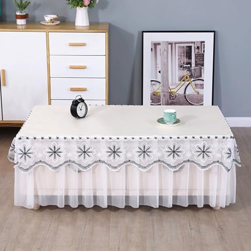 Wuluwala Rechteckige Leder-Tischdecke mit Spitze, besticktes Blumenmuster, wasserdicht, schmutzabweisend, Heimdekoration für Wohnzimmer, Brautparty, Hochzeit, Party, 70 x 120 cm, Weiß Wuluwala Rechteckige Leder-Tischdecke mit Spitze, besticktes Blumenmuster, wasserdicht, schmutzabweisend, Heimdekoration für Wohnzimmer, Brautparty, Hochzeit, Party, 70 x 120 cm, Weiß von Wuluwala