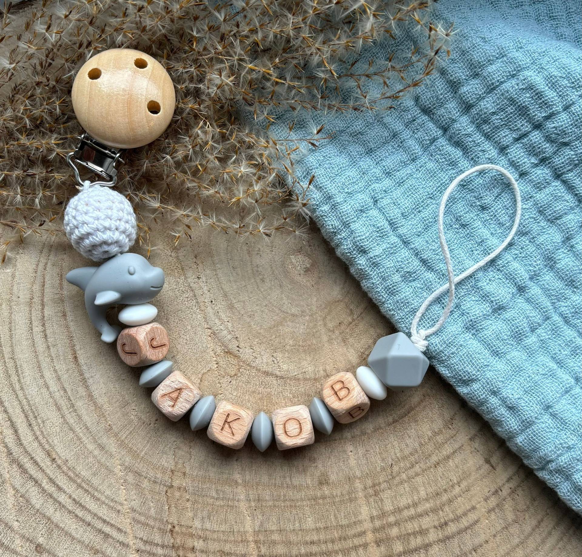 Schnullerkette Mit Namen Junge I Handmade Schnullerkette Mit Namen Junge I Handmade von Wunschzimmerchen