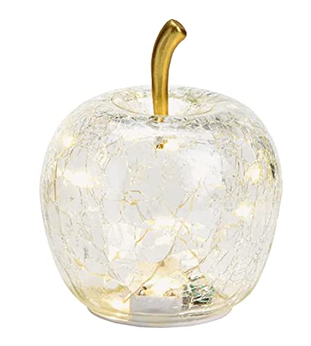 Wurm Dekoleuchte Apfel (XS) Glas, Apfel Lampe mit LED Lichterkette, Dekolampe, Tischleuchte, Apfellampe von Wurm