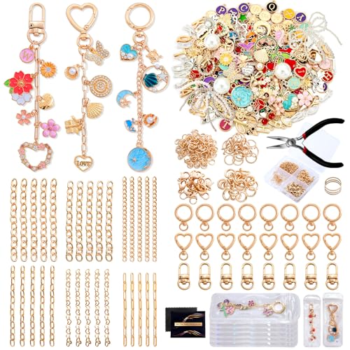 Wurosi 544-teiliges Schlüsselanhänger-Bastelset mit Anhängern, inklusive 24 Schlüsselanhänger-Clips, 30 Verlängerungsketten, 198 Charm-Schmuckzange, DIY-Schlüsselanhänger-Set, für Wurosi 544-teiliges Schlüsselanhänger-Bastelset mit Anhängern, inklusive 24 Schlüsselanhänger-Clips, 30 Verlängerungsketten, 198 Charm-Schmuckzange, DIY-Schlüsselanhänger-Set, für von Wurosi