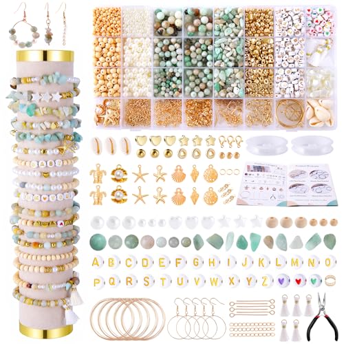 Wurosi Schmuckherstellungszubehör-Set – 1927-teiliges Set zur Herstellung von Charm-Armbändern für Erwachsene, Natursteinperlen für unregelmäßige Natursteine, DIY-Armband/Halskette/Ohrring/Ringe Wurosi Schmuckherstellungszubehör-Set – 1927-teiliges Set zur Herstellung von Charm-Armbändern für Erwachsene, Natursteinperlen für unregelmäßige Natursteine, DIY-Armband/Halskette/Ohrring/Ringe von Wurosi