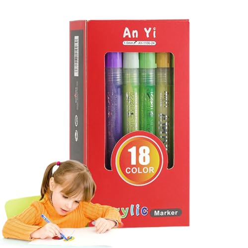 Acrylfarben Stifte, Hochpigmentierter Acrylfarbenmarker, Acrylstifte Für Steine Wasserfest, Wasserfeste Farbmarker Für Holz, Leinwand, Stein, Fels, Glas, Keramik – Künstlerbedarf Acrylfarben Stifte, Hochpigmentierter Acrylfarbenmarker, Acrylstifte Für Steine Wasserfest, Wasserfeste Farbmarker Für Holz, Leinwand, Stein, Fels, Glas, Keramik – Künstlerbedarf von Wusideday