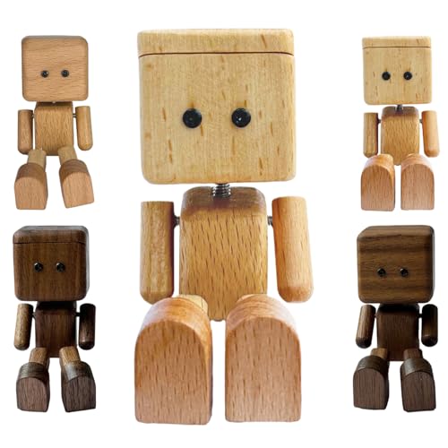 Handgemachte Holzpuppe Mit Zitternden Füßen, Schüttelnde Holzfigur, Lustige Holzdekoration Für Das Armaturenbrett Im Auto, Aromatherapie-Zubehör Fürs Auto, Modernes Kreatives Desktop-Ornament von Wusideday