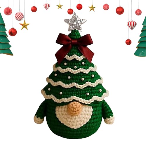 Wusideday Niedliches Häkelset, Handgemachtes Häkel Weihnachtsbaum Wichtel Bausatz, Einfaches Garn Zubehör Set Für Weihnachtsbasteln Zu Hause Erwachsene Jugendliche Kinder Frauen von Wusideday