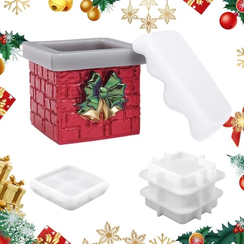 Wusideday Silikon Gussform | Weihnachtskamin Form Gießform Silikon,Wiederverwendbare Winterdekoration Bastelform Für Anfänger Und Erfahrene - Für Schmuck Organizer Gips Ton Deko Herstellung von Wusideday