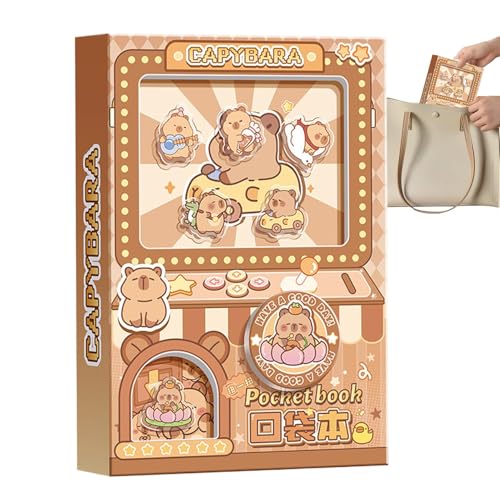 Wusideday Taschennotizbuch - Niedlicher Capybara Anti-Stress Notizblock Mit Memo Funktion,Tierische Anti-Stress-Spielzeuge Schreibwaren und Schulbedarf für Schreiben Belohnungen Schüler Kinder Mädchen von Wusideday